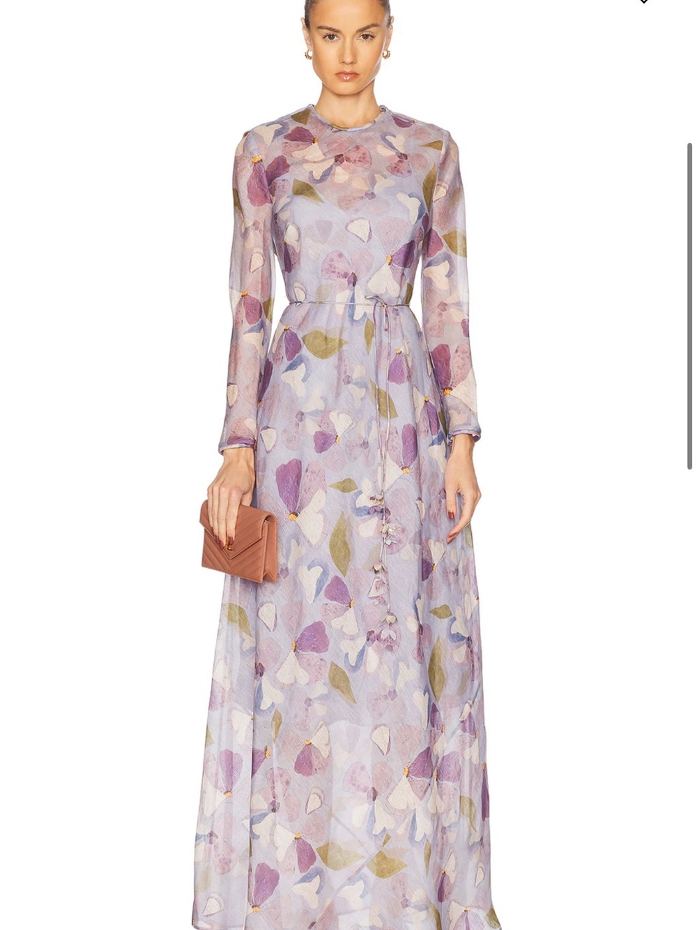 Zimmermann Floral Lavender Long-Sleeve Maxi Dress